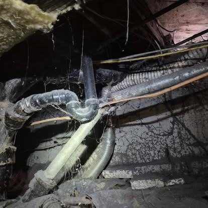 Crawlspace before cleaning